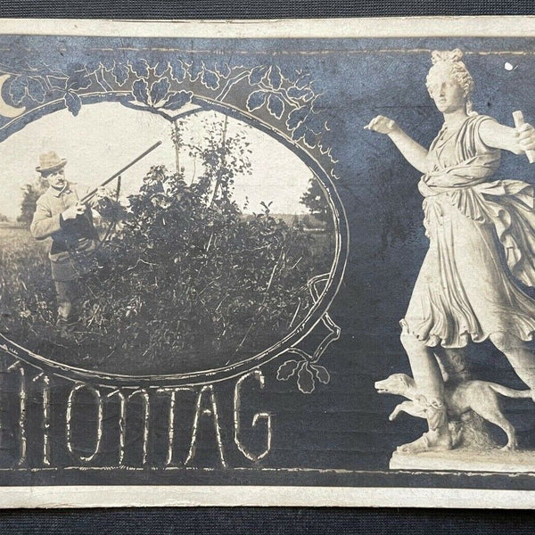 Montag Jäger Jagd Gewehr Hut Wald Statue Artemis Göttin Hund 400263 TH A