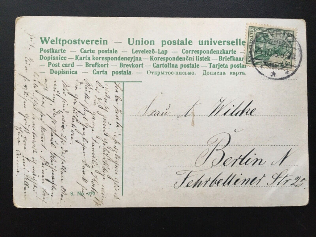 Waldlandschaft mit Reh - Bach - Waldlichtung - Künstlerkarte 909 TH F