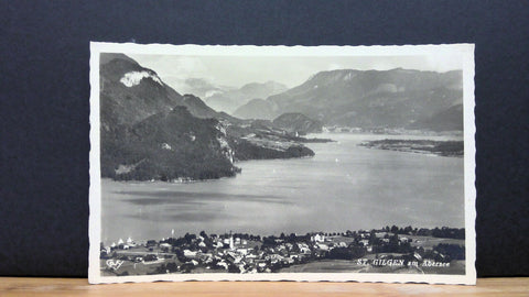 St Gilgen am Abersee Blick gegen St Wolfgang und Strobl JW 8037 C