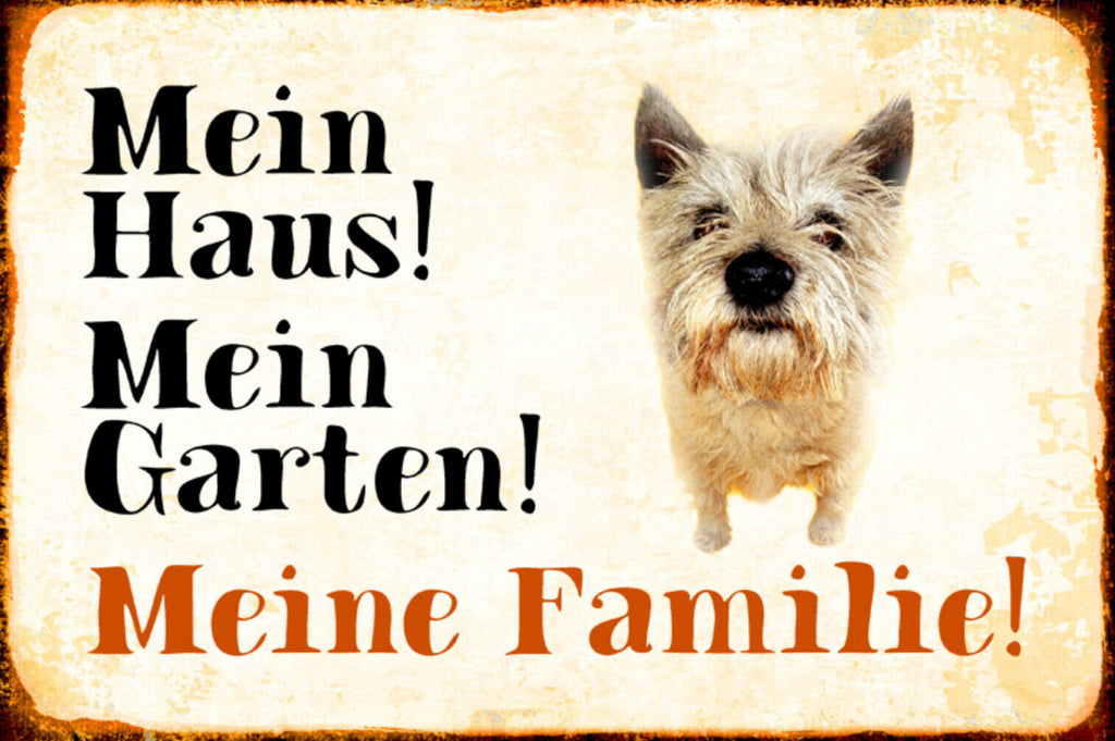 Schild Spruch Mein Haus Mein Garten Meine Familie Hund JW