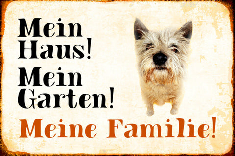 Schild Spruch Mein Haus Mein Garten Meine Familie Hund JW