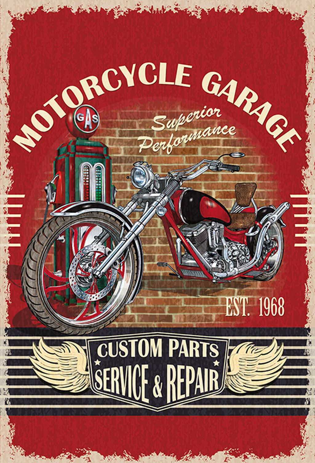 Schild Spruch Motorcycle Garage Motorrad Werkstatt Comic JW