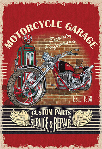 Schild Spruch Motorcycle Garage Motorrad Werkstatt Comic JW