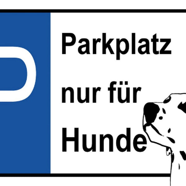 Schild Spruch Parkplatz nur für Hunde Dalmatiner JW