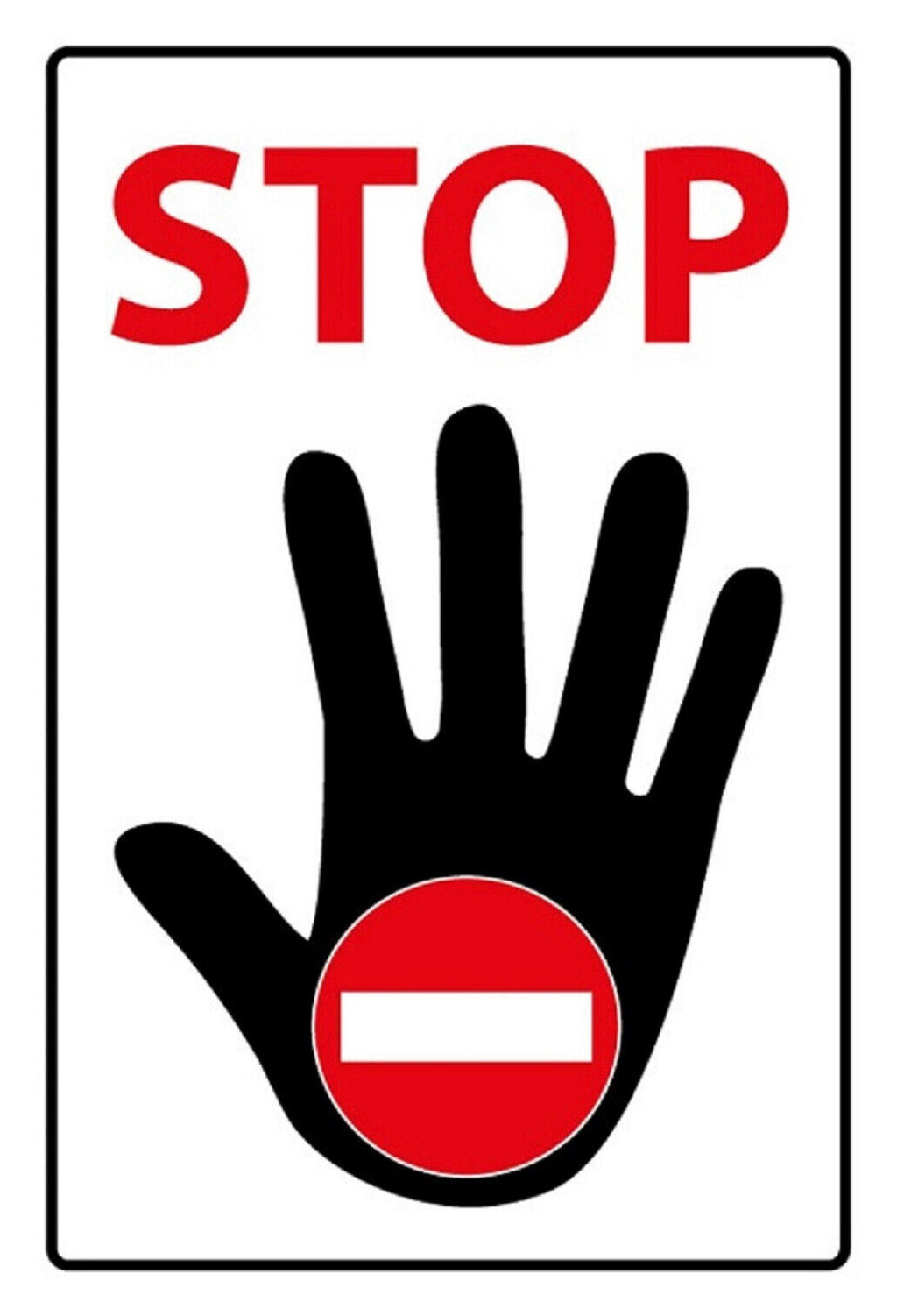 Schild Spruch Stop Einfahrt verboten Hand Achtung Warnung JW