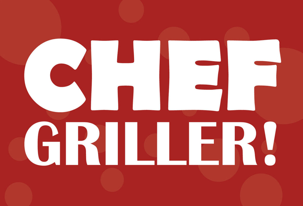 Schild Spruch Chef Griller Essen Männer JW