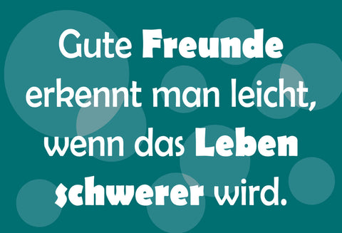 Schild Spruch Gute Freunde erkennt man wenn das Leben schwerer wird Liebe JW
