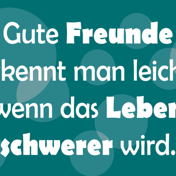Schild Spruch Gute Freunde erkennt man wenn das Leben schwerer wird Liebe JW