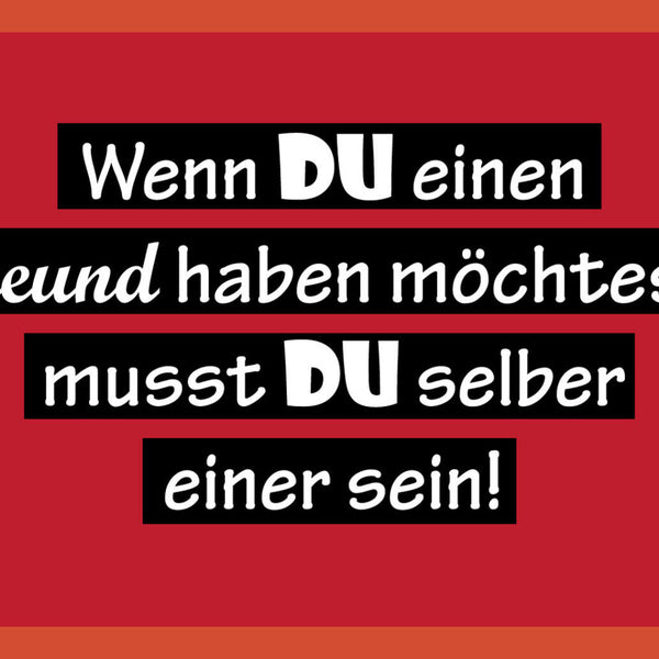 Schild Spruch Wenn du einen Freund möchtest musst du selber einer sein Liebe JW