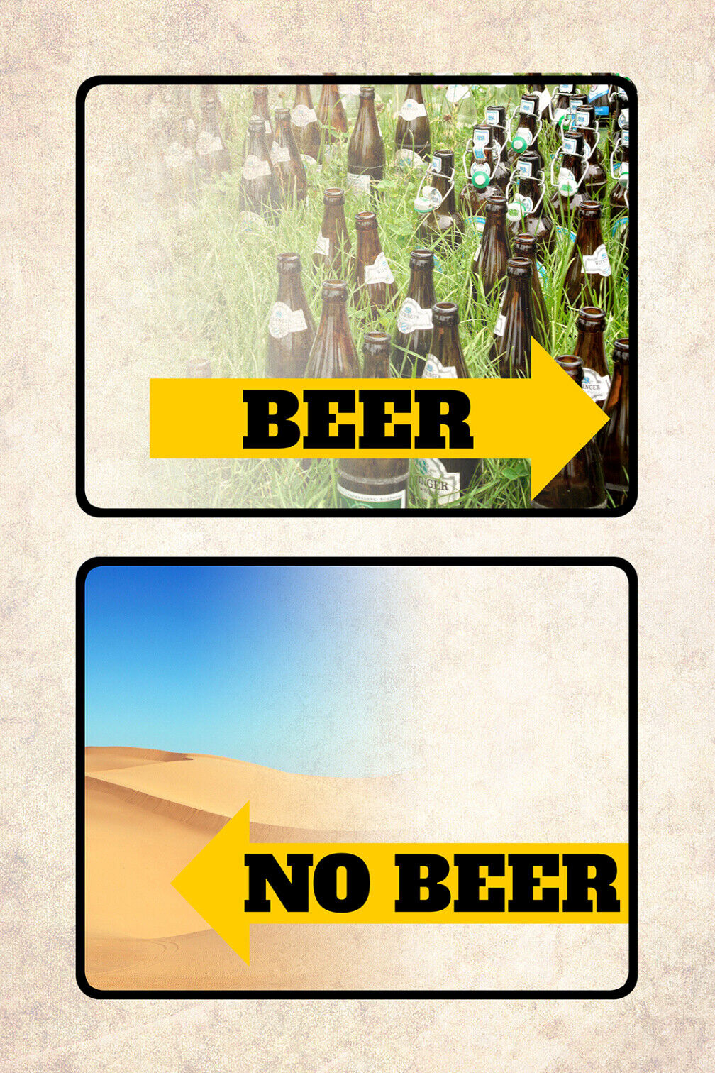 Schild Spruch Beer No Beer Bier Kein Bier Wegweiser Party Alkohol JW