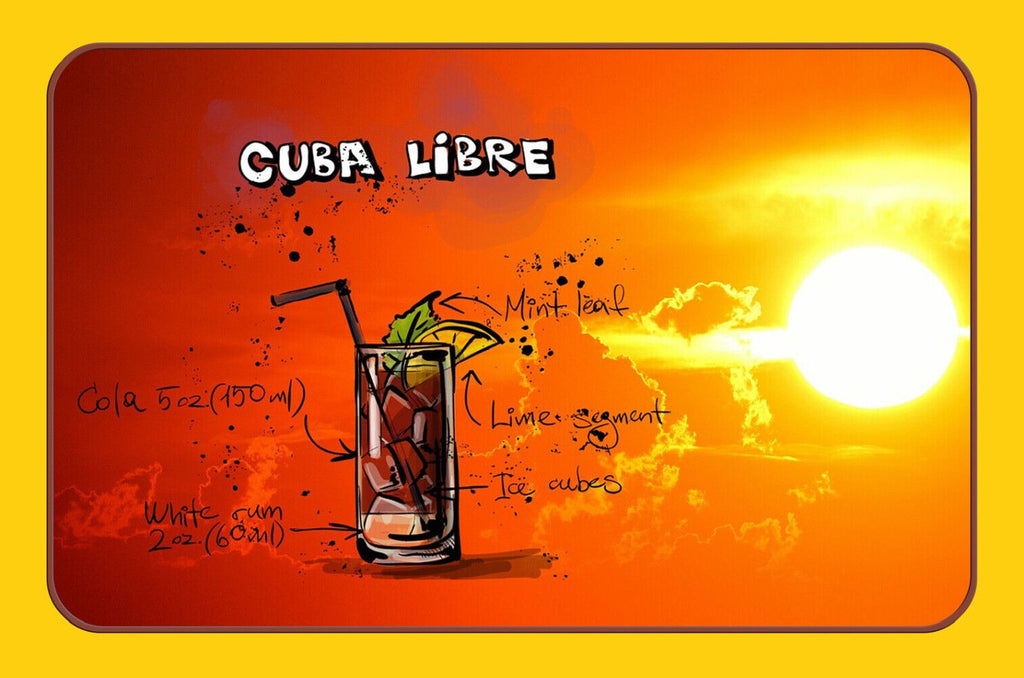 Schild Spruch Cuba Libre Rezept Alkohol JW