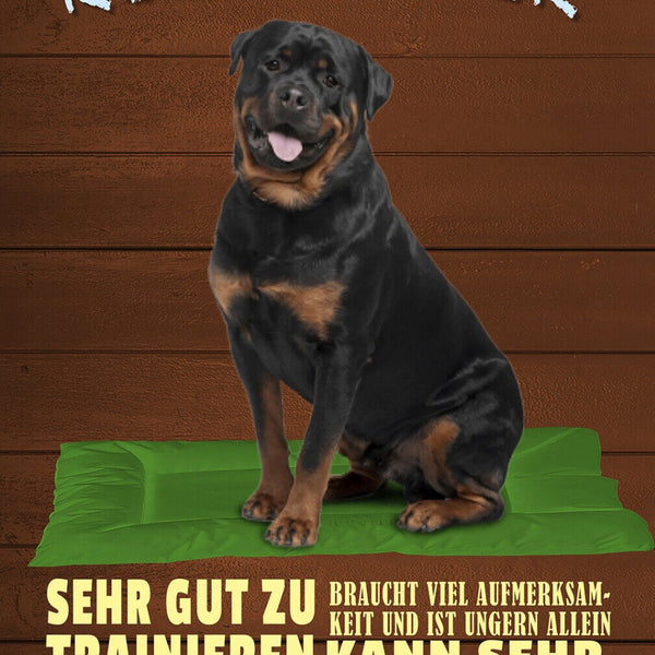 Schild Spruch Rottweiler Steckbrief Ausgeglichen Ungern Allein Hund JW
