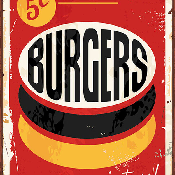 Schild Spruch Best burgers in town Beste Hamburger der Stadt Essen Comic JW