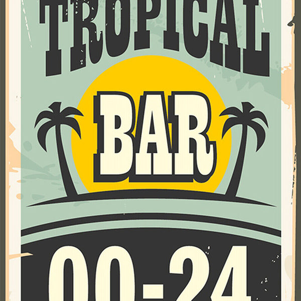 Schild Spruch Tropical Bar Tropische Bar Alkohol 00-24 Uhr Comic JW