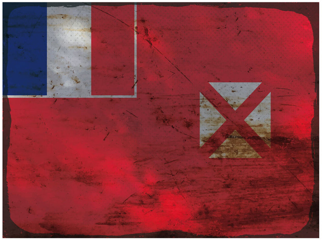 Schild Spruch Nationalflagge Wallis und Futuna JW