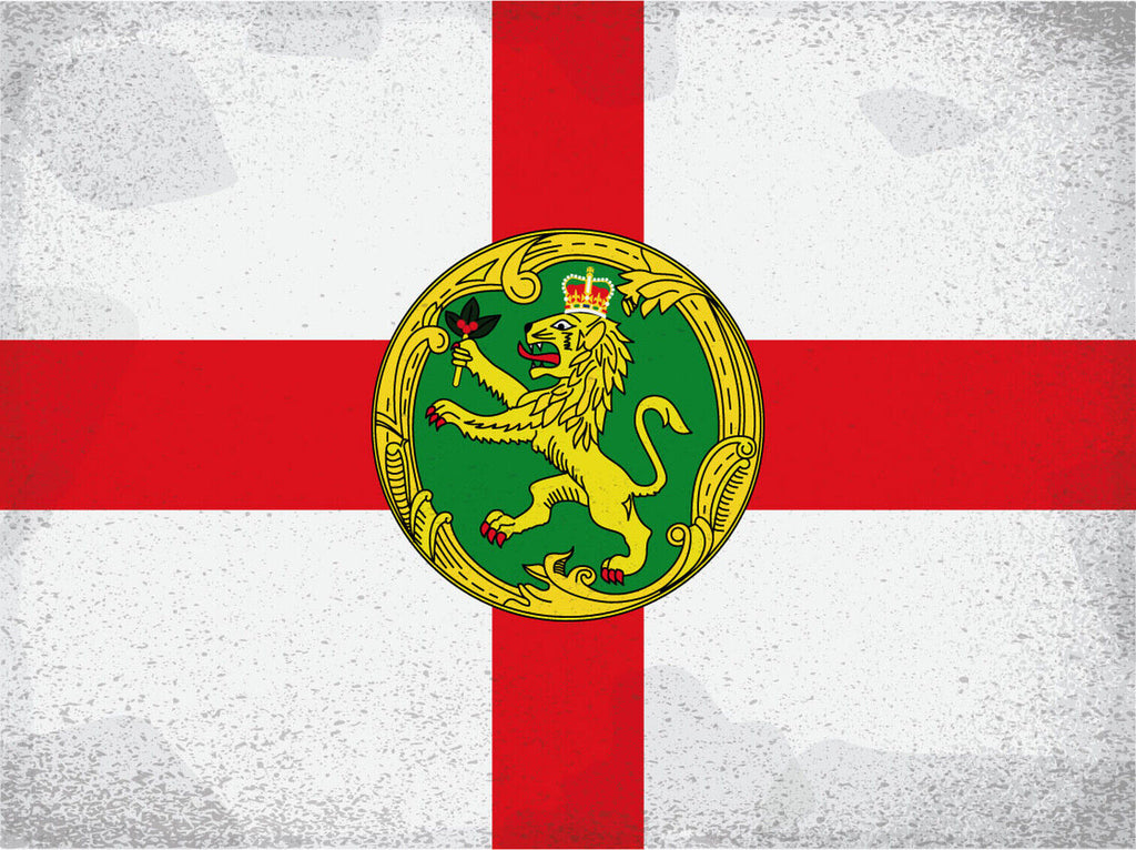 Schild Spruch Flagge Alderney JW