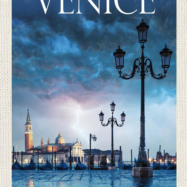 Schild Spruch Venice Venedig Italy Italien Dogenpalast Meer Gewitter Blitz JW