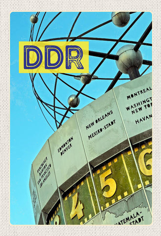 Schild Spruch DDR Berlin Alexanderplatz Weltzeituhr JW