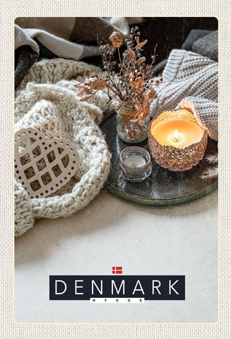 Schild Spruch Hygge Denmark Dänemark Kerze Herz JW