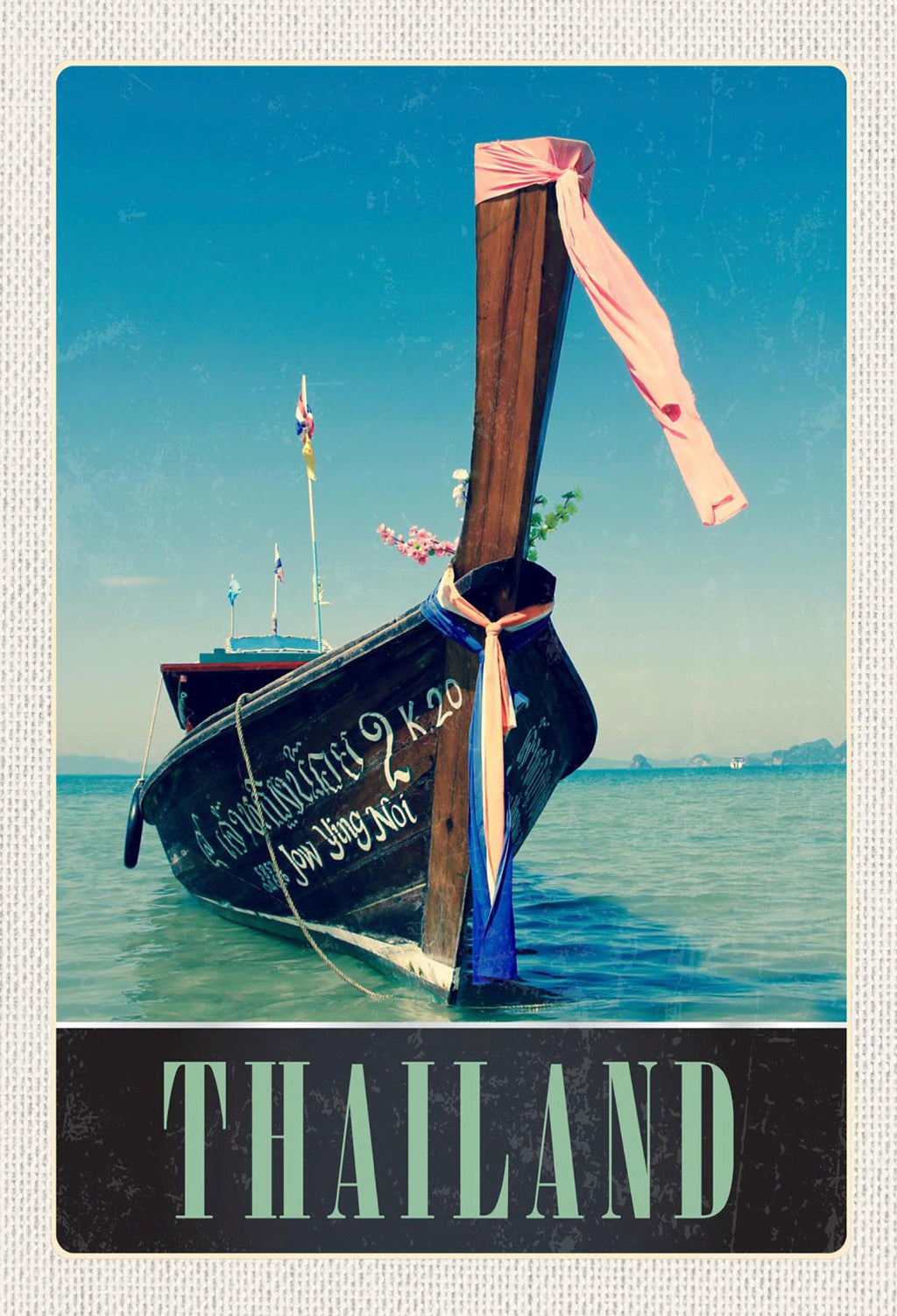 Schild Spruch Thailand Schiff Meer JW