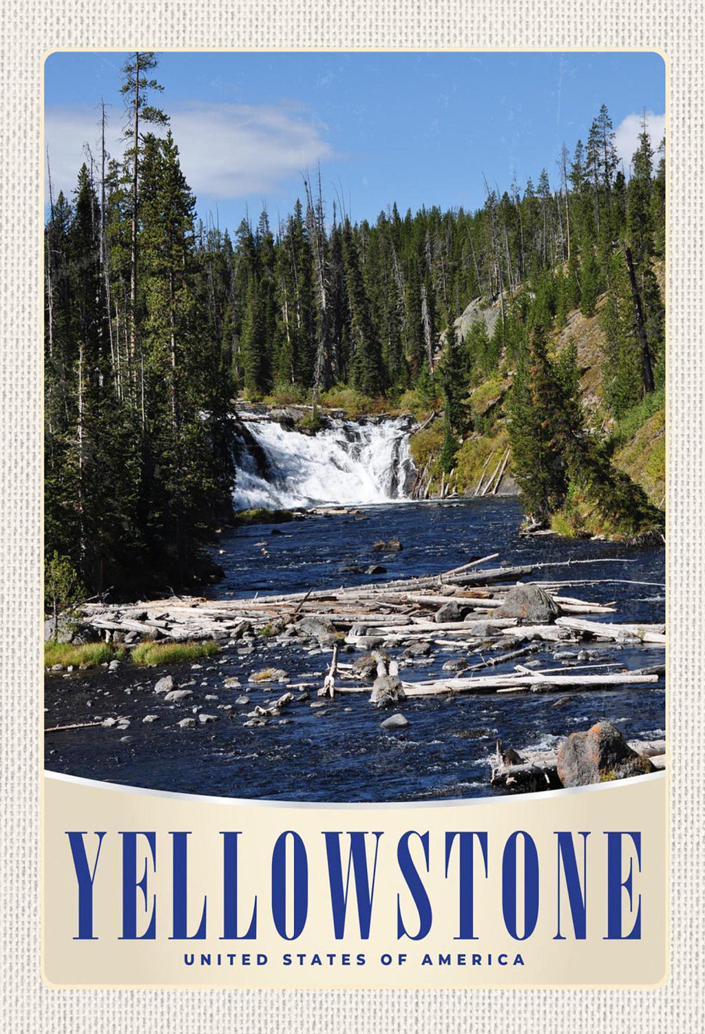 Schild Spruch Yellowstone Nationalpark United States of America USA Fluss JW