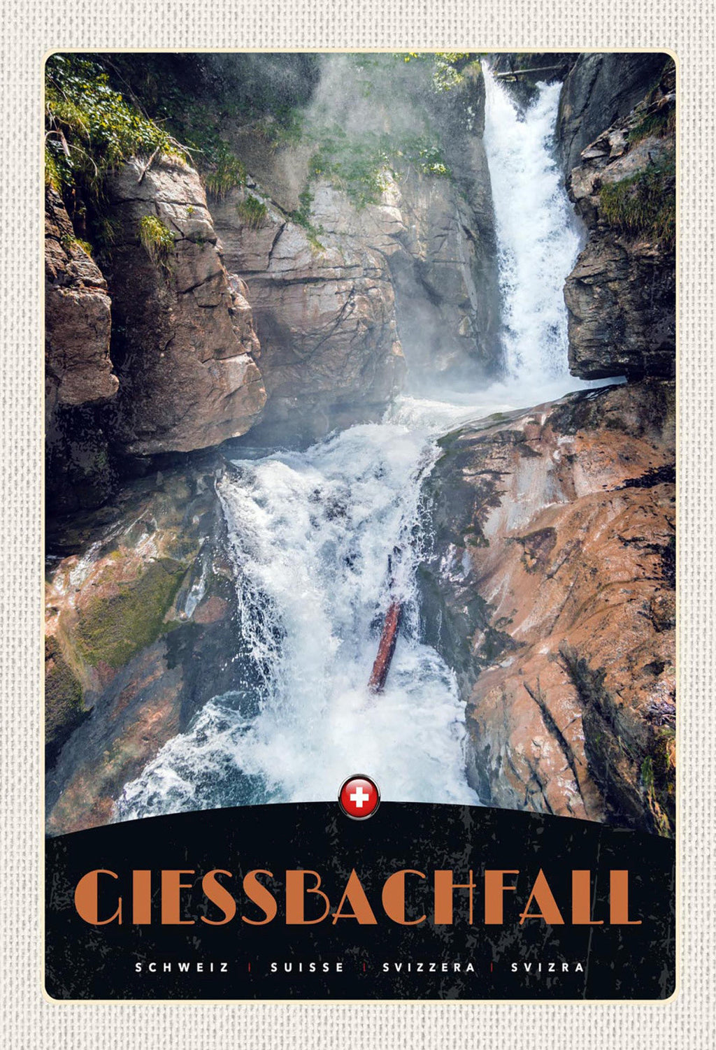 Schild Spruch Giessbachfall Wasserfall Switzerland Schweiz Klamm JW