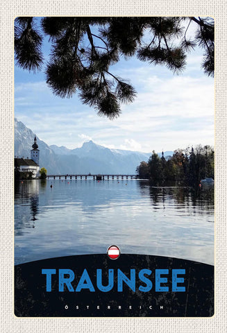 Schild Spruch Gmunden Österreich Traunsee Schloss Orth Berge JW