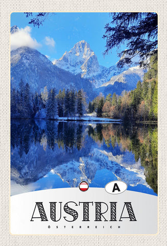 Schild Spruch Austria Österreich Berge See Wald JW