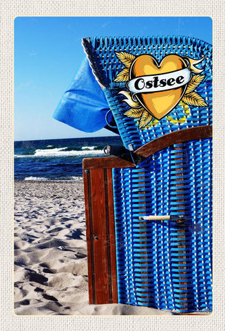 Schild Spruch Herz Liebe Ostsee Deutschland Strandkorb Strand Meer JW