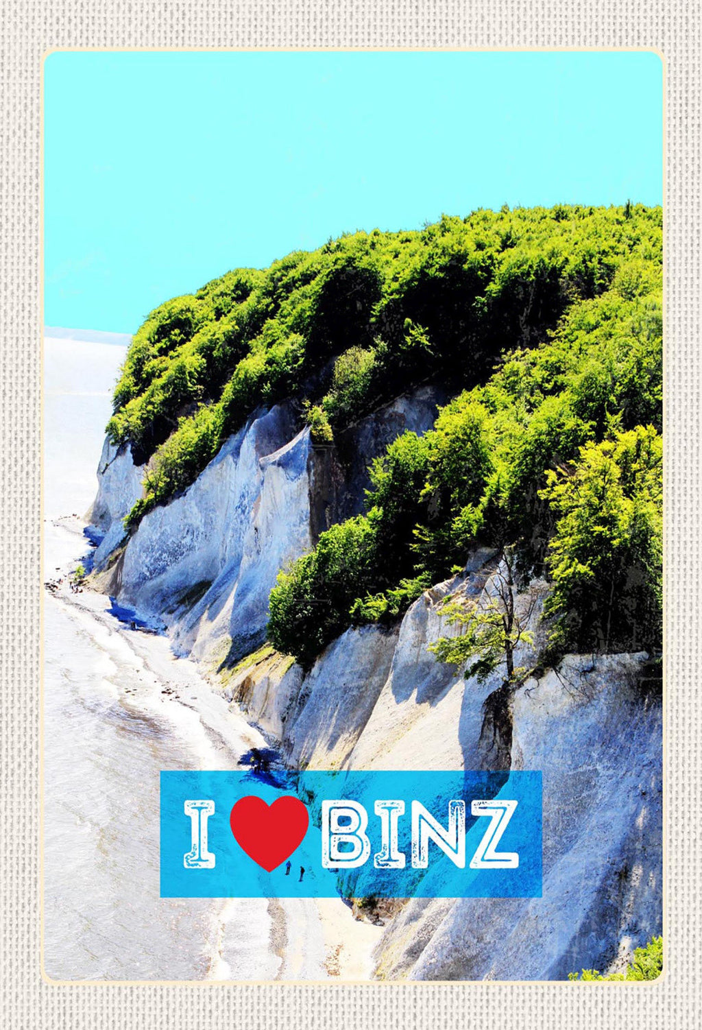 Schild Spruch I Love Binz Herz Meer Strand Felsen JW
