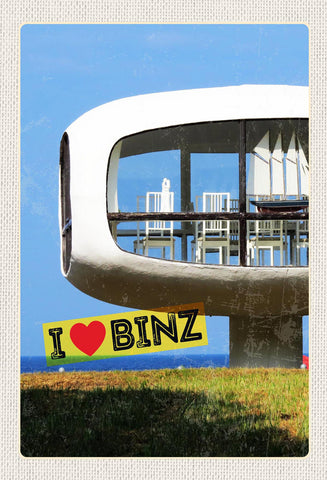 Schild Spruch I Love Binz Herz Designhaus Meer JW