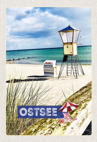 Schild Spruch Ostsee Deutschland Meer Strandkorb JW