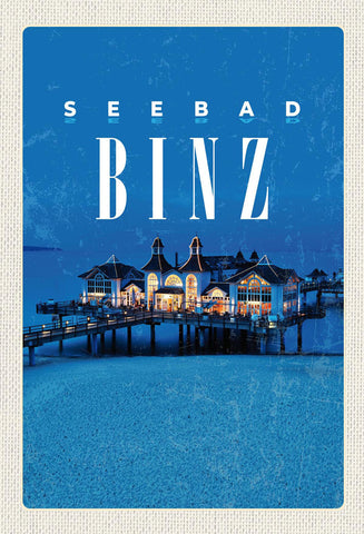 Schild Spruch Seebad Binz Strandhaus Meer Strand JW
