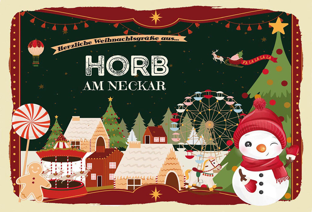Schild Spruch Herzliche Weihnachtsgrüße aus Horb am Neckar JW