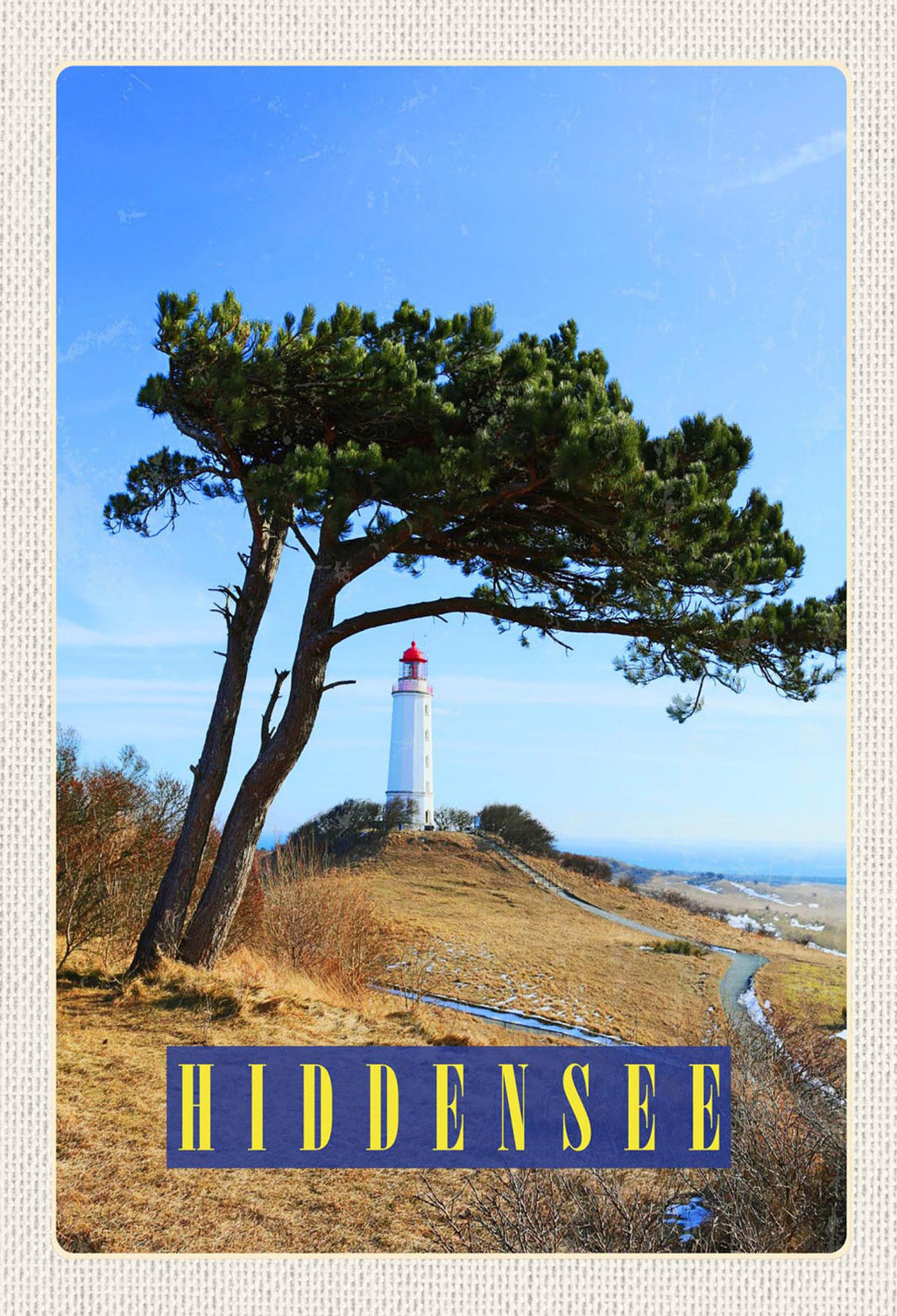 Schild Spruch Hiddensee Deutschland Strand Meer Leuchturm JW