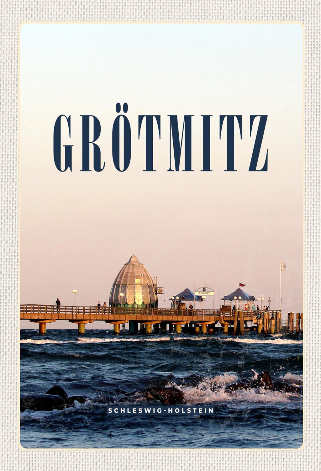Schild Spruch Grötmitz Schleswig-Holstein Meer Steg JW
