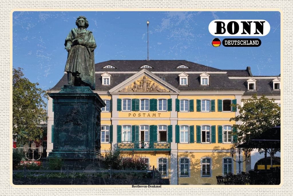 Schild Spruch Bonn Deutschland Beethoven Denkmal JW