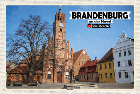 Schild Spruch Brandenburg an der Havel Deutschland Rathaus JW