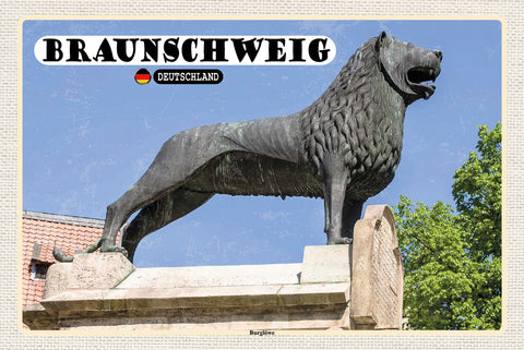 Schild Spruch Braunschweig Deutschland Burglöwe JW