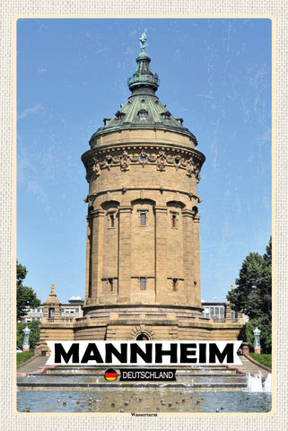 Schild Spruch Mannheim Deutschland Wasserturm JW