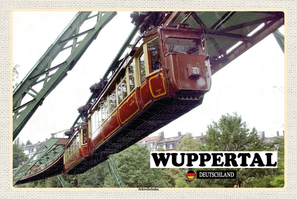 Schild Spruch Wuppertal Deutschland Schwebebahn JW