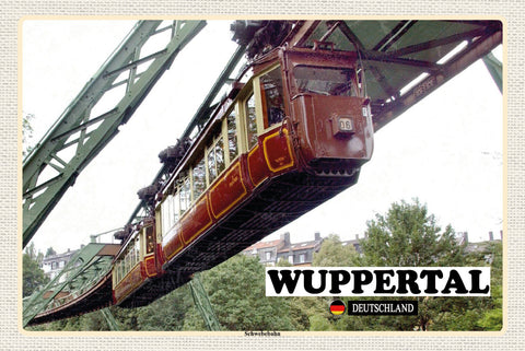 Schild Spruch Wuppertal Deutschland Schwebebahn JW