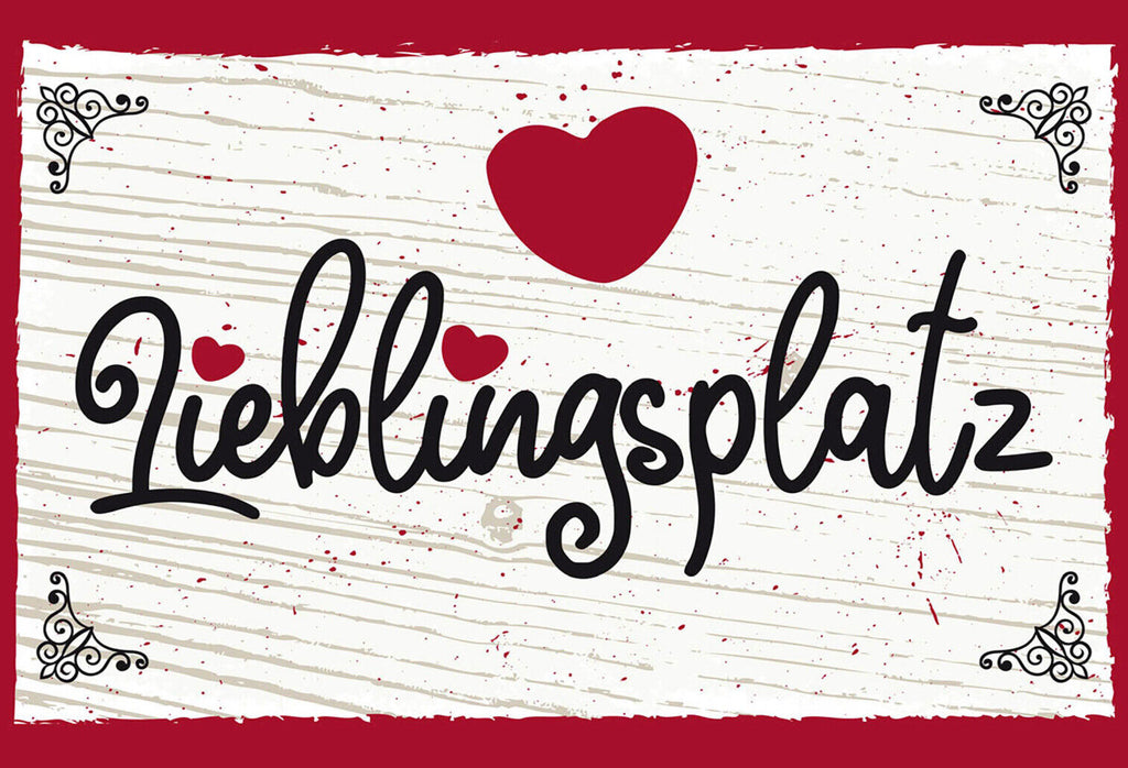 Schild Spruch Lieblingsplatz Herz JW