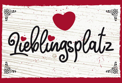 Schild Spruch Lieblingsplatz Herz JW