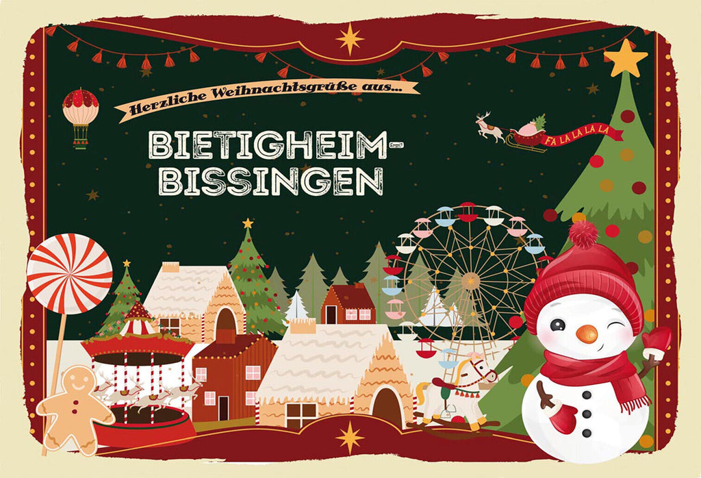 Schild Spruch Herzliche Weihnachtsgrüße aus Bietigheim-Bissingen JW