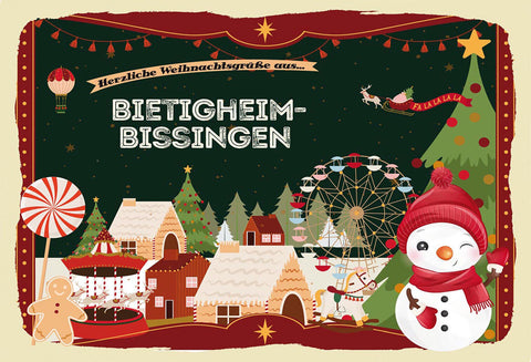 Schild Spruch Herzliche Weihnachtsgrüße aus Bietigheim-Bissingen JW
