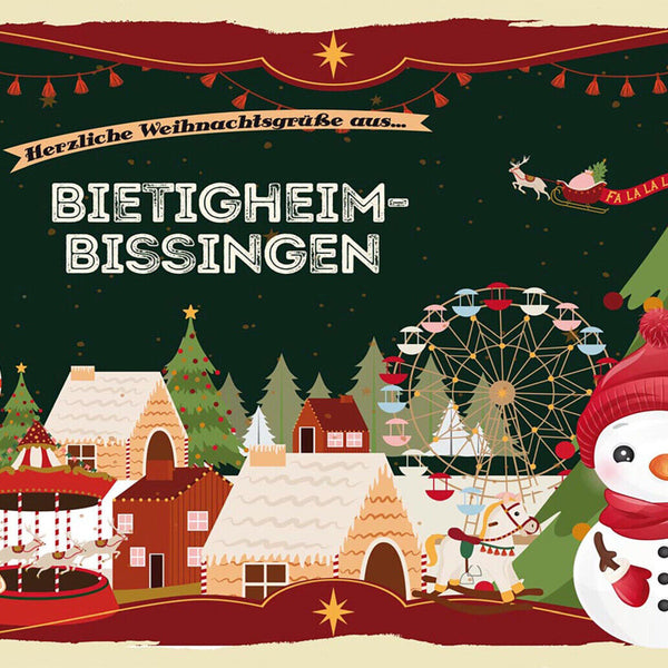 Schild Spruch Herzliche Weihnachtsgrüße aus Bietigheim-Bissingen JW