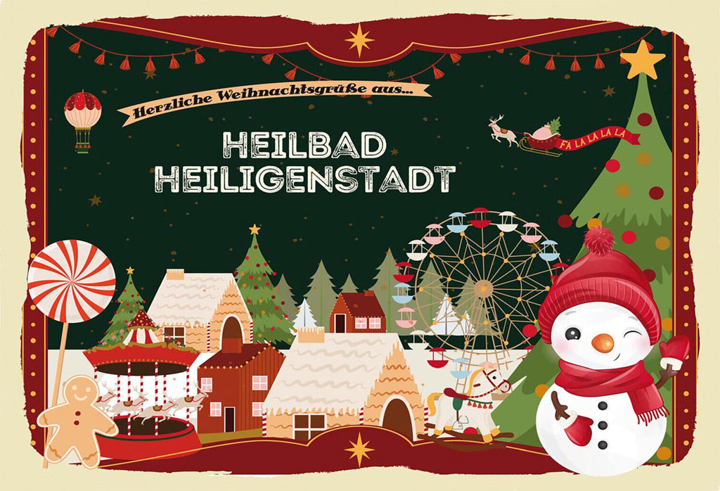 Schild Spruch Herzliche Weihnachtsgrüße aus Heilbad Heiligenstadt JW