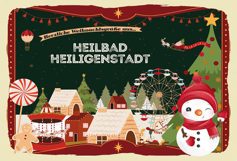 Schild Spruch Herzliche Weihnachtsgrüße aus Heilbad Heiligenstadt JW