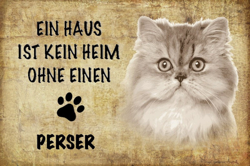 Schild Spruch Haus ist kein Heim ohne Perser Katze JW